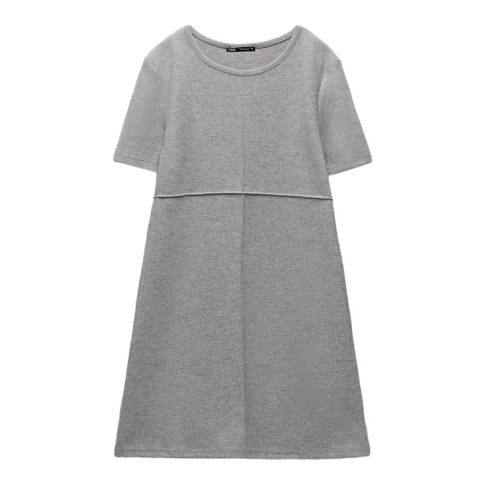 ZARA | Gray | BASIC SOFT DRESS - Picture 2 of 9